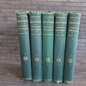 Vintage Charles Dickens Book Set of 4 Home Edition